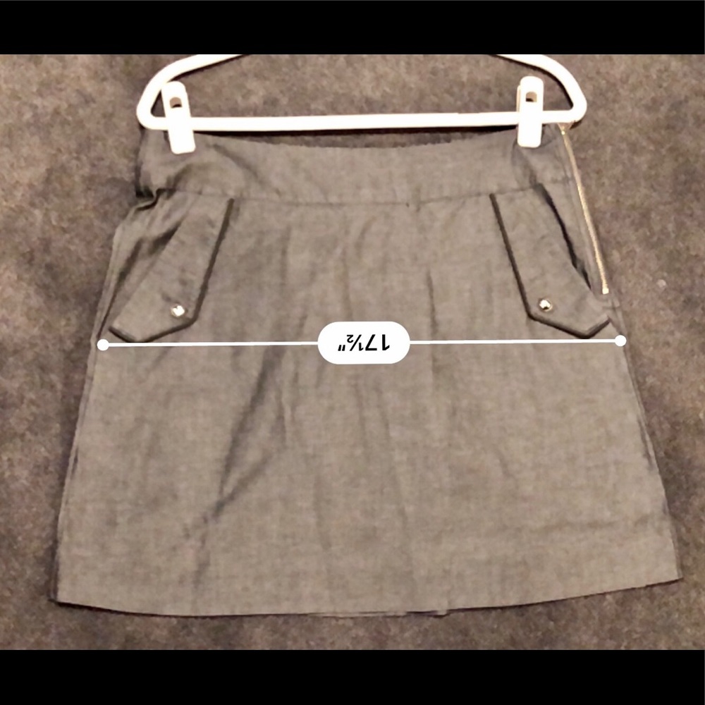 Grey cotton zip skirt with pockets - Sz L - Picture 8 of 12